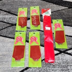SET-OF-6 RED PULL TO MAKE A BOW GIFT WRAPPING RIBBON BUNDLE